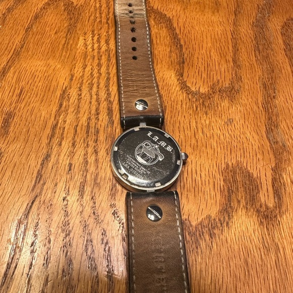L.A.M.B. Black and Brown Leather Watch